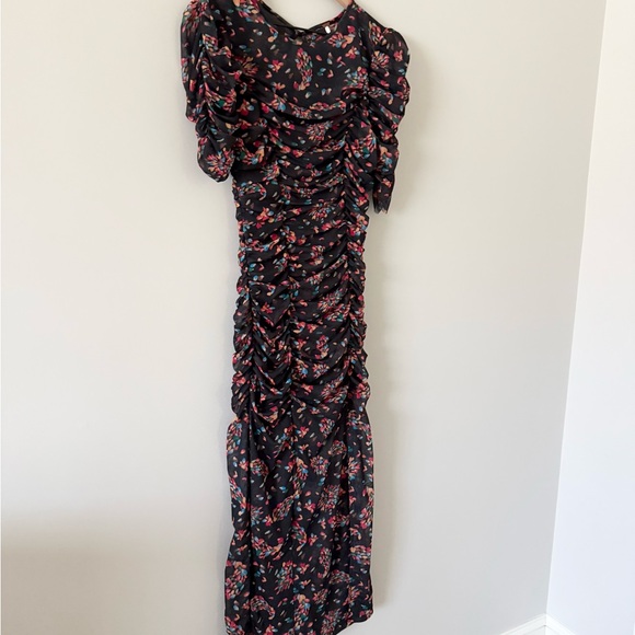 Free People Briella Midi Dress in Twilight Combo Black Multi Size XS - Picture 4 of 10